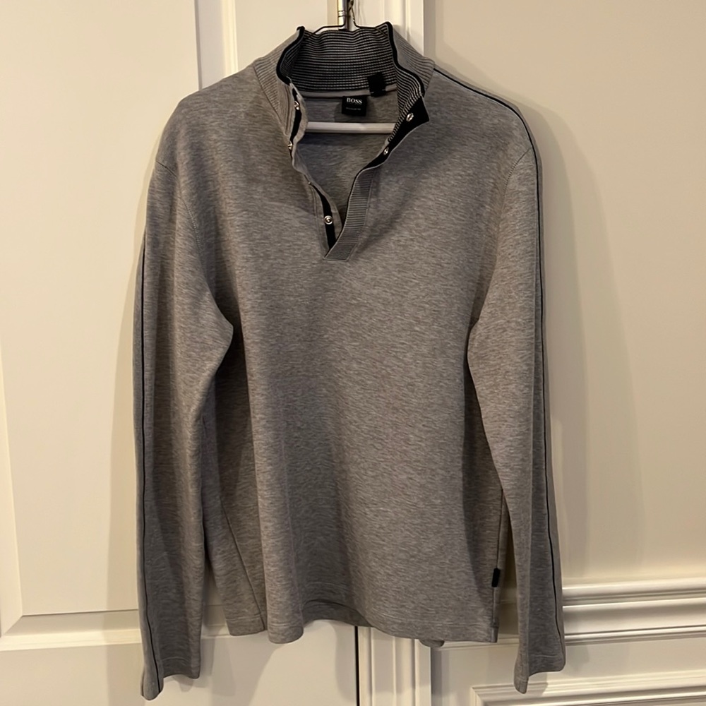 Boss Hugo Boss sweater gray with black lines